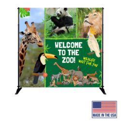 Photo Background Banner Display - Large Tube Frame and Fabric Graphic Kit - Made in the USA